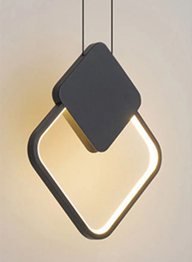 ثريا LED حديثة معلقة على شكل مثلث مع ثلاثة مستويات إضاءة وغطاء سيليكون - أسود - Image 5