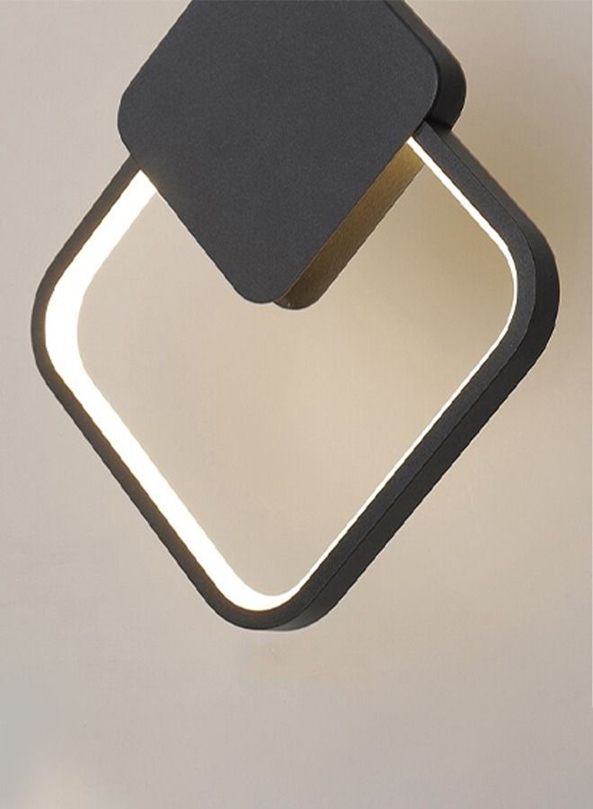 ثريا LED حديثة معلقة على شكل مثلث مع ثلاثة مستويات إضاءة وغطاء سيليكون - أسود - Image 3
