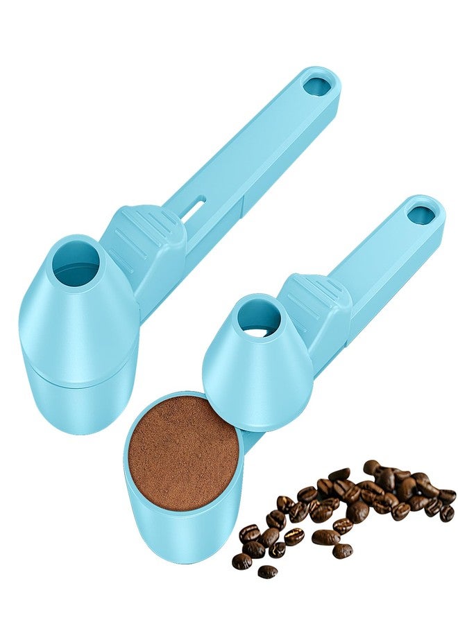 Lov Sprout Coffee Scoop & Funnel for Reusable K Cup Refillable Coffee Pods, Coffee Measuring Spoon 2 Tablespoon Capacity, Scoop with Funnel for Ground Coffee, Protein Powder, Tea (Blue, 2 Pack) - Image 1