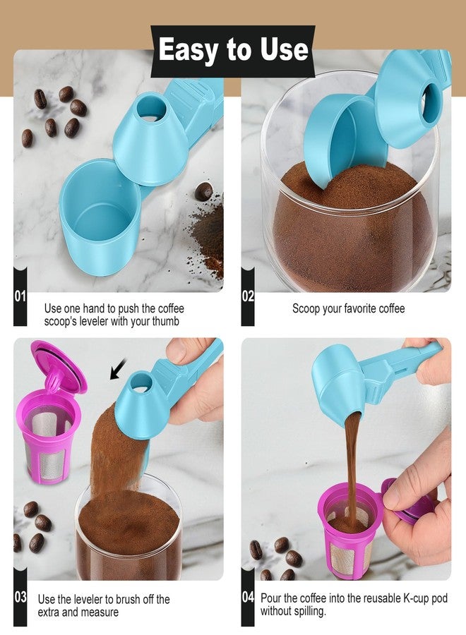 Lov Sprout Coffee Scoop & Funnel for Reusable K Cup Refillable Coffee Pods, Coffee Measuring Spoon 2 Tablespoon Capacity, Scoop with Funnel for Ground Coffee, Protein Powder, Tea (Blue, 2 Pack) - Image 4