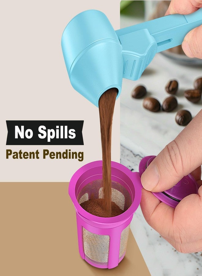 Lov Sprout Coffee Scoop & Funnel for Reusable K Cup Refillable Coffee Pods, Coffee Measuring Spoon 2 Tablespoon Capacity, Scoop with Funnel for Ground Coffee, Protein Powder, Tea (Blue, 2 Pack) - Image 3