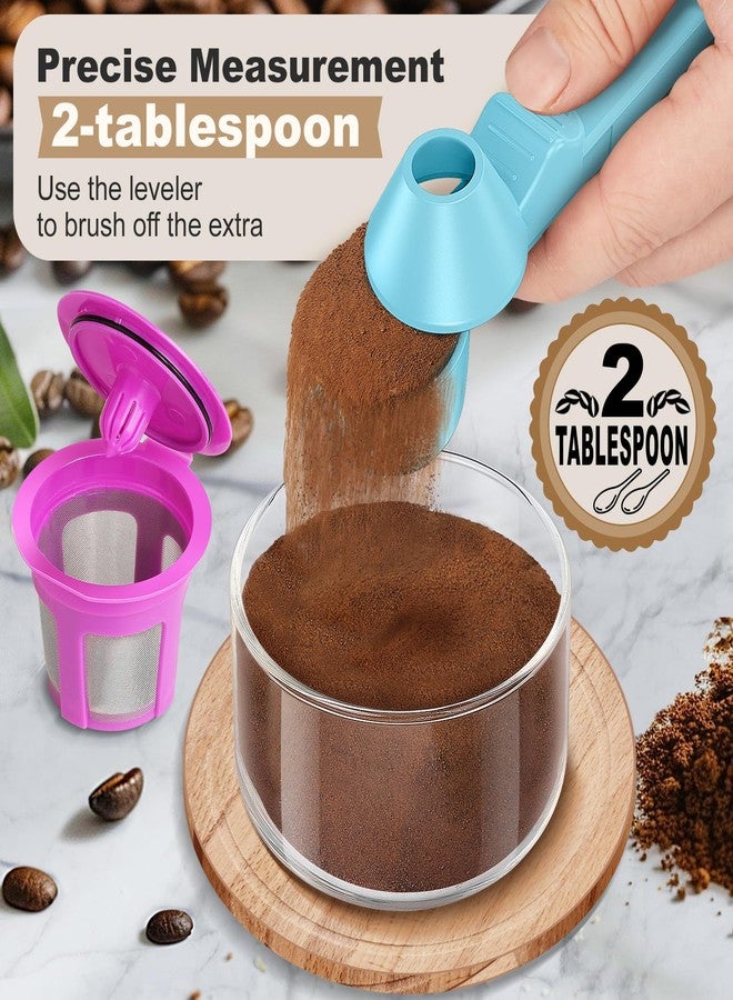 Lov Sprout Coffee Scoop & Funnel for Reusable K Cup Refillable Coffee Pods, Coffee Measuring Spoon 2 Tablespoon Capacity, Scoop with Funnel for Ground Coffee, Protein Powder, Tea (Blue, 2 Pack) - Image 2