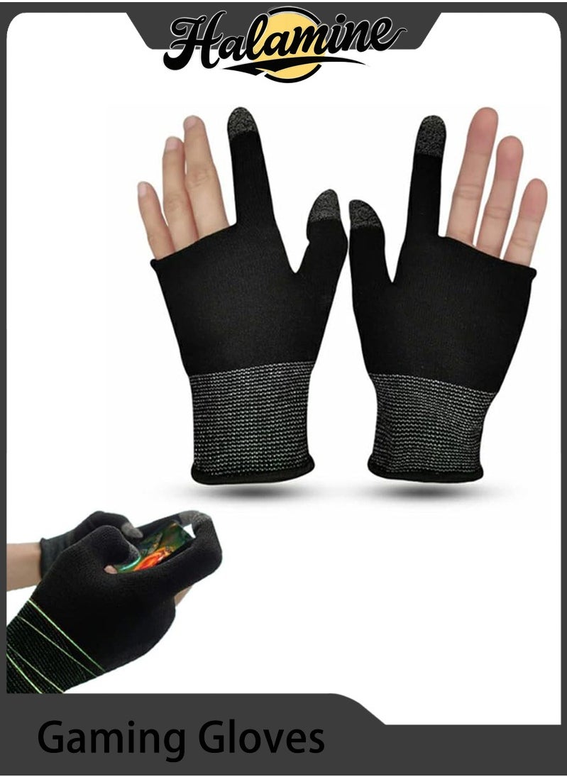 Halamine - E-Sports Gaming Gloves, Gaming Finger Sleeves, Anti-Sweat Breathable, Thumb Sleeves for Highly Sensitive Nano-Silver Fiber Material + Nylon, for PUBG Mobile Phone Games Accessories - Image 1