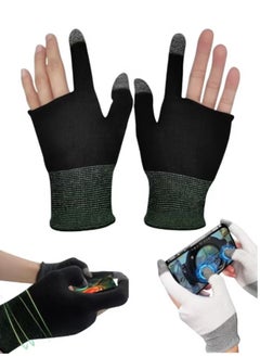 Halamine 2 Pairs E-Sports Gaming Gloves, Gaming Finger Sleeves, Anti-Sweat Breathable, Thumb Sleeves for Highly Sensitive Nano-Silver Fiber Material + Nylon, for PUBG Mobile Phone Games Accessories  - Image 1