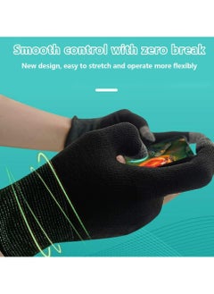 Halamine 2 Pairs E-Sports Gaming Gloves, Gaming Finger Sleeves, Anti-Sweat Breathable, Thumb Sleeves for Highly Sensitive Nano-Silver Fiber Material + Nylon, for PUBG Mobile Phone Games Accessories  - Image 2
