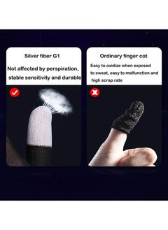 Halamine 2 Pairs E-Sports Gaming Gloves, Gaming Finger Sleeves, Anti-Sweat Breathable, Thumb Sleeves for Highly Sensitive Nano-Silver Fiber Material + Nylon, for PUBG Mobile Phone Games Accessories  - Image 3