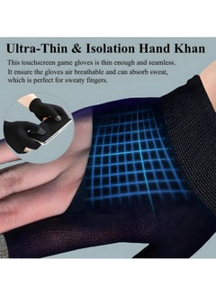 Halamine 2 Pairs E-Sports Gaming Gloves, Gaming Finger Sleeves, Anti-Sweat Breathable, Thumb Sleeves for Highly Sensitive Nano-Silver Fiber Material + Nylon, for PUBG Mobile Phone Games Accessories  - Image 5