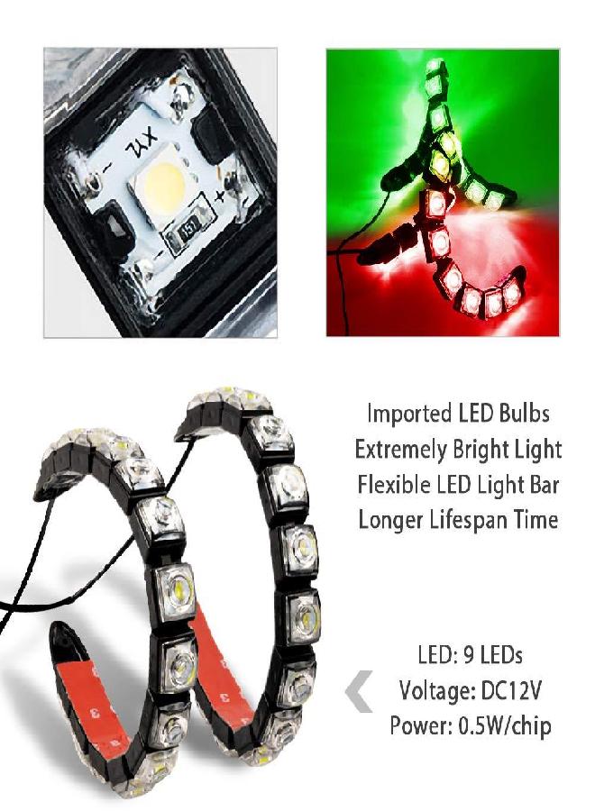 Acelane Marine Navigation Lights Green and Red LED Lights Navigation Lights LED Strip Lights Boat Light Bow Side Port Starboard IP67 Waterproof for Boating Fishing Yacht, Pontoons, Chandlery Boat - Image 5