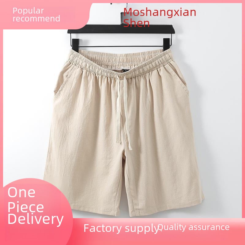 Fat Guy Linen Short Pants Extra Large Size Mens Extra Large Big Belly Fatty Casual Pants Breathable Cotton and Linen Medium Pants White  - Image 3