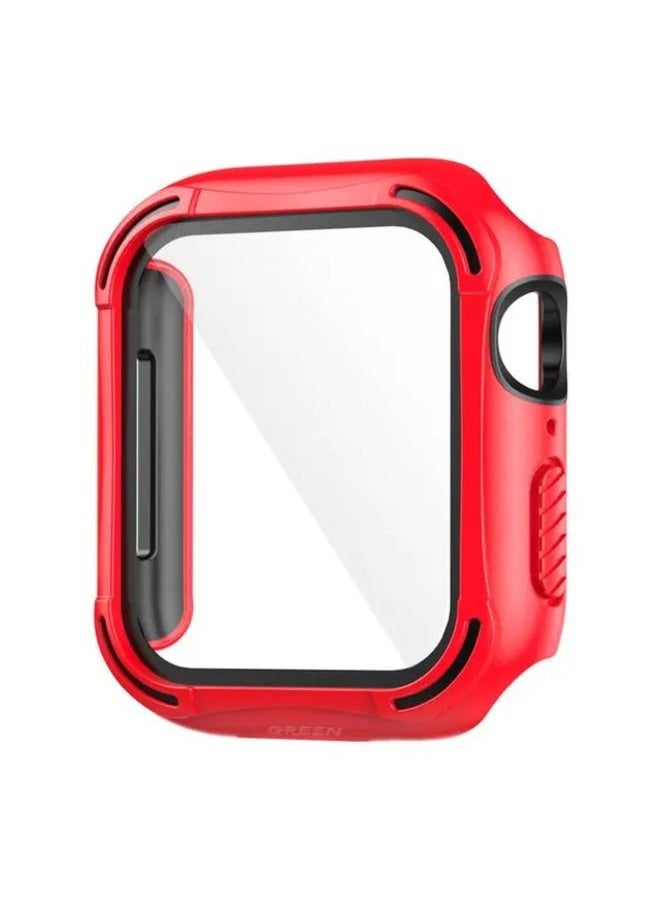GREEN LION Green Lion Guard Pro PC/TPU Case with Glass for Apple Watch 44mm - Red 