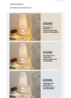 Sharpdo LED 3-Color Light Modern Minimalist Bedroom Bedside Retro Table Lamp Bedside Lamp 16*20*56CM  - Image 2