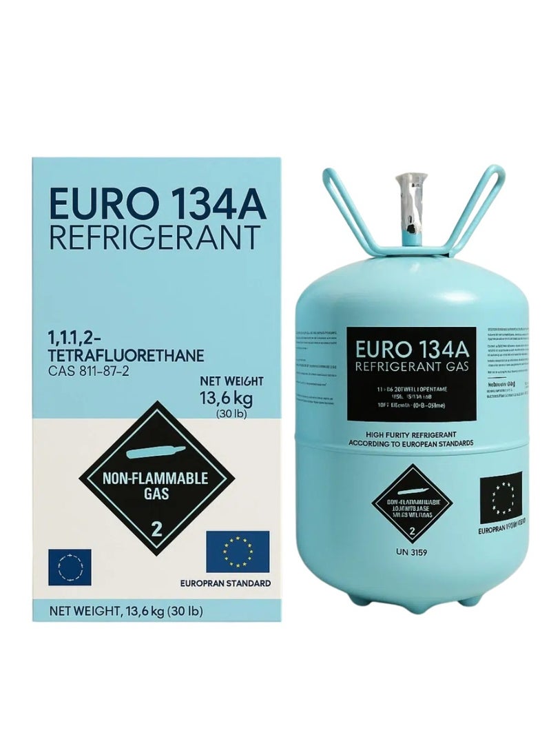 Gas  R-134  Euro  For Automotive High Purity Refrigerant, Efficient Cooling Performance, Ideal for HVAC Applications  13.6kg