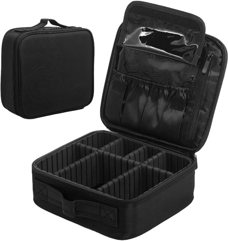 Travel Makeup Bag & Vanity Case for Women | Large Cosmetic Organizer Storage Box with Individual Compartments | Portable Water-Resistant Makeup Train Case for Toiletries & Brushes - Image 1