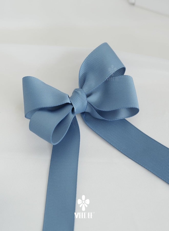 MEEDEE Smoke Blue Grosgrain Ribbon 1 Inch Grosgrain Hair Ribbon 50 Yards Per Roll Blue Wedding Ribbon for Hair Bow Supplies Thin Grosgrain Ribbons for Crafts, Sewing, Scrapbooking - Image 4