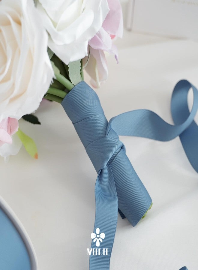 MEEDEE Smoke Blue Grosgrain Ribbon 1 Inch Grosgrain Hair Ribbon 50 Yards Per Roll Blue Wedding Ribbon for Hair Bow Supplies Thin Grosgrain Ribbons for Crafts, Sewing, Scrapbooking - Image 5