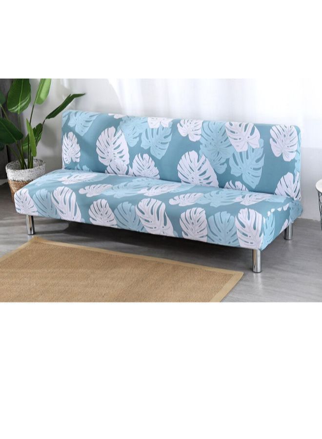 NIBEMINENT Leaf Printed Sofa Slipcover Turquoise/White - Image 3