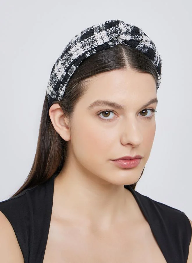Styli Styli Checked Knot Detail Headband