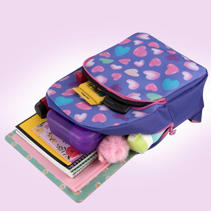 Trailmaker 15 Inch Kids Backpacks for Boys & Girls | Preschool, Kindergarten, Elementary School Backpacks with Adjustable, Padded Straps (Happy Hearts) - Image 3