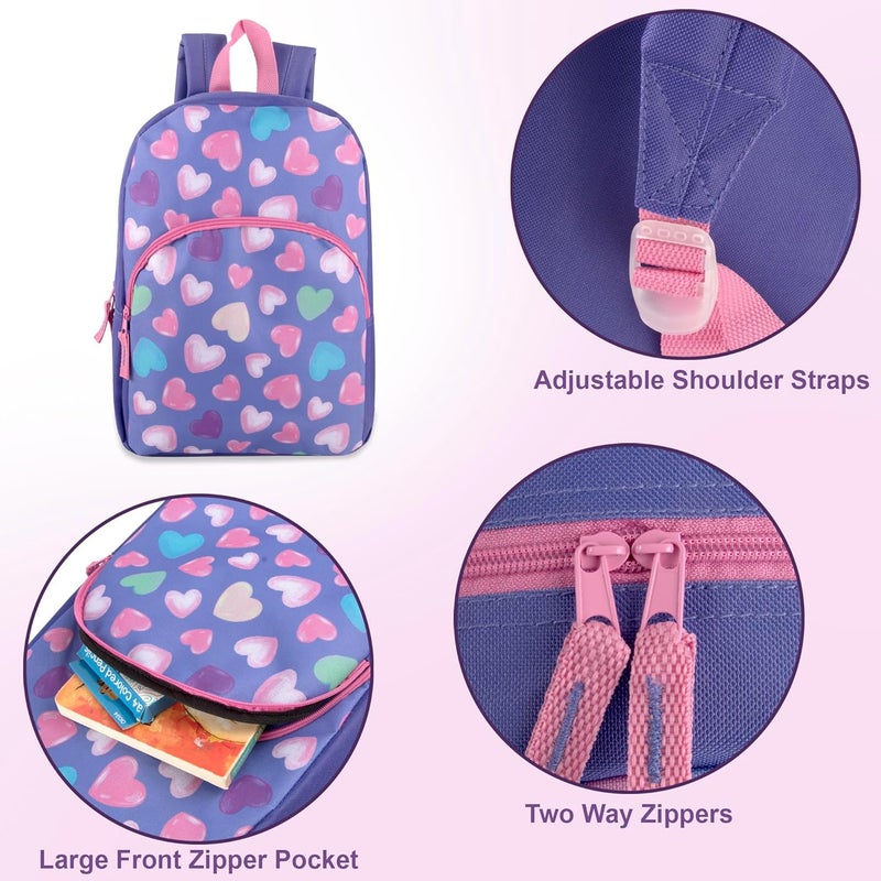 Trailmaker 15 Inch Kids Backpacks for Boys & Girls | Preschool, Kindergarten, Elementary School Backpacks with Adjustable, Padded Straps (Happy Hearts) - Image 2