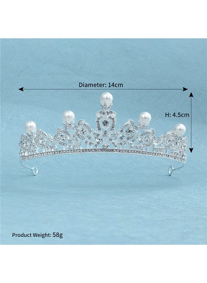 yongsheng Vintage Bridal Crown， Crown Princess Wedding Bridal Accessory Pageant Headpiece Headdress for Cosplay Prom Birthday  - Image 2