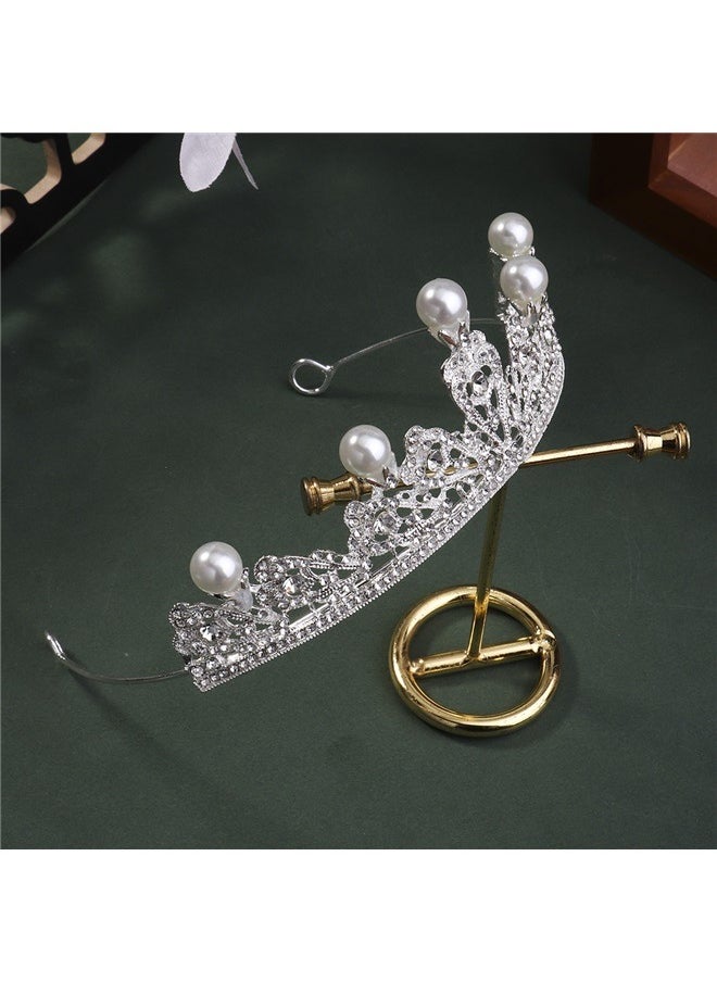 yongsheng Vintage Bridal Crown， Crown Princess Wedding Bridal Accessory Pageant Headpiece Headdress for Cosplay Prom Birthday  - Image 3