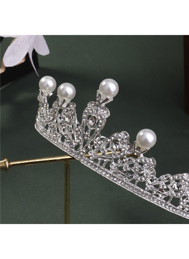 yongsheng Vintage Bridal Crown， Crown Princess Wedding Bridal Accessory Pageant Headpiece Headdress for Cosplay Prom Birthday  - Image 4