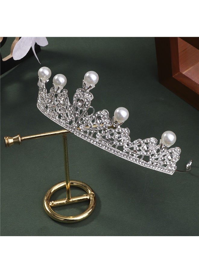 yongsheng Vintage Bridal Crown， Crown Princess Wedding Bridal Accessory Pageant Headpiece Headdress for Cosplay Prom Birthday  - Image 5
