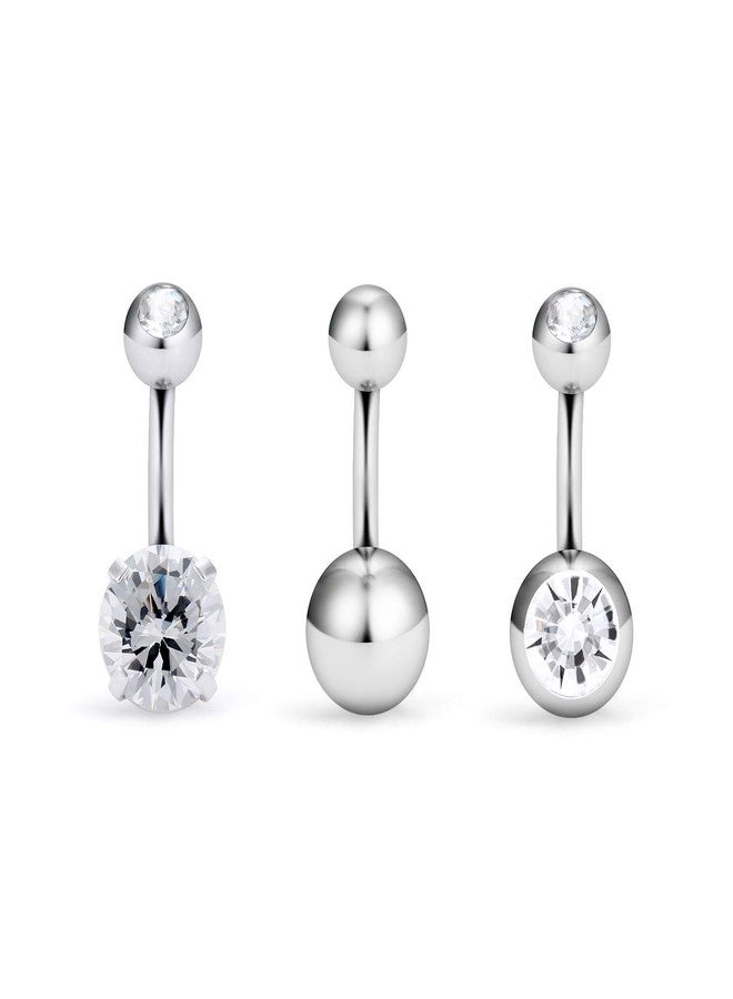 Hoeudjo 14G Belly Button Ring Surgical Steel Belly Button Rings Hypoallergenic Belly Rings 6mm Short Bar Small Tiny Belly Button Piercing Jewelry for Women - Image 3