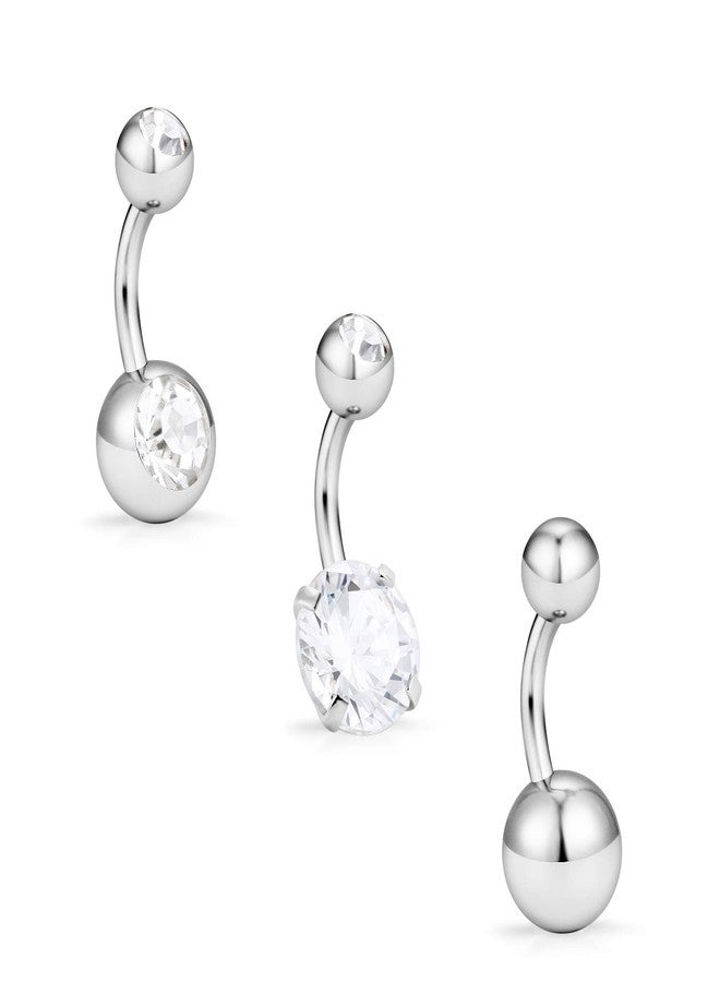 Hoeudjo 14G Belly Button Ring Surgical Steel Belly Button Rings Hypoallergenic Belly Rings 6mm Short Bar Small Tiny Belly Button Piercing Jewelry for Women - Image 1