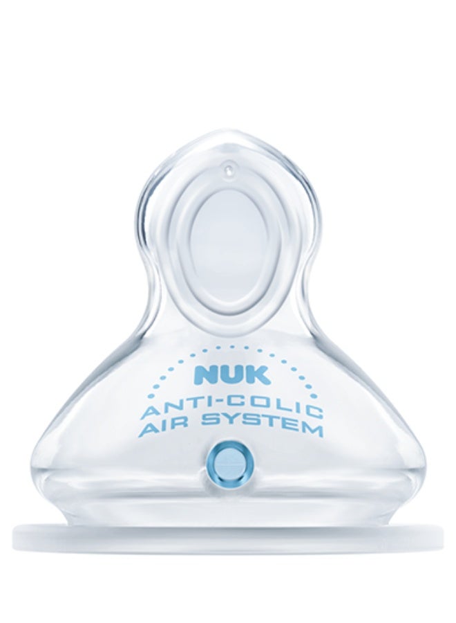 NUK First Choice+ Baby Bottle Silicone Teat With Small Feed Hole Anti Colic 0-6 Months 2 Pcs - Image 2