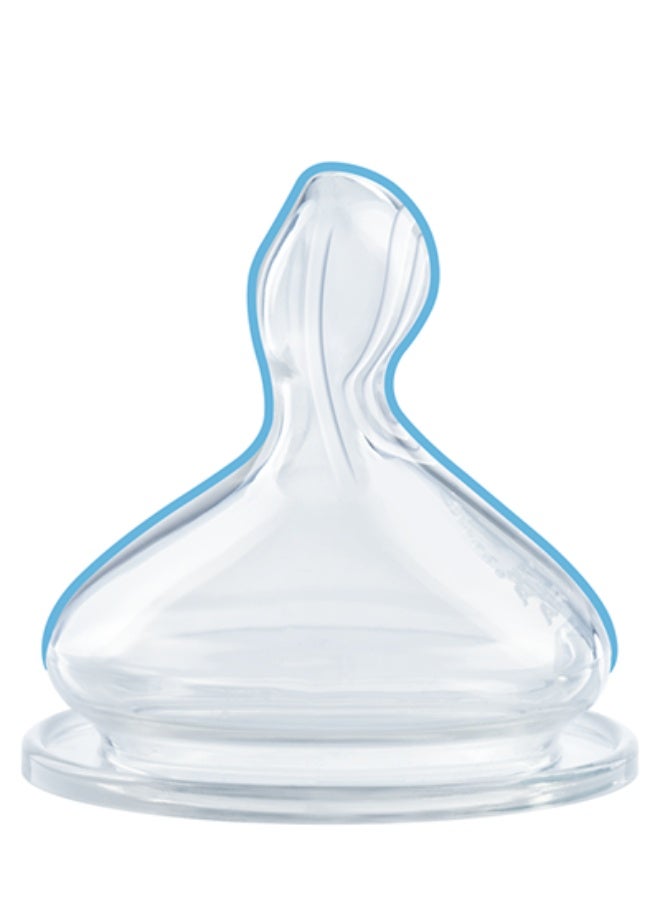 NUK First Choice+ Baby Bottle Silicone Teat With Small Feed Hole Anti Colic 0-6 Months 2 Pcs - Image 3
