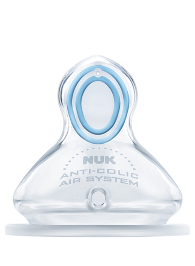 NUK First Choice+ Baby Bottle Silicone Teat With Small Feed Hole Anti Colic 0-6 Months 2 Pcs - Image 4