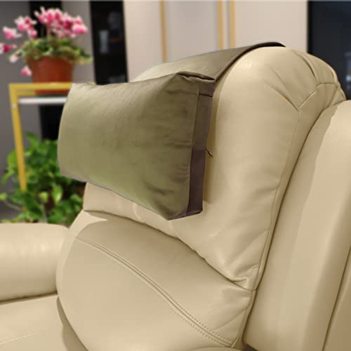 AmazeCov Non-Slip Head Pillow for Recliners - Neck Support Cushion with Velvet Cover for Pain Relief at Home, Office and Travel (Camel) - Image 1