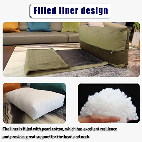 AmazeCov Non-Slip Head Pillow for Recliners - Neck Support Cushion with Velvet Cover for Pain Relief at Home, Office and Travel (Camel) - Image 5