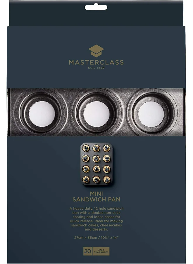MASTERCLASS MasterClass Non-Stick Twelve Hole Mini Sandwich Tin