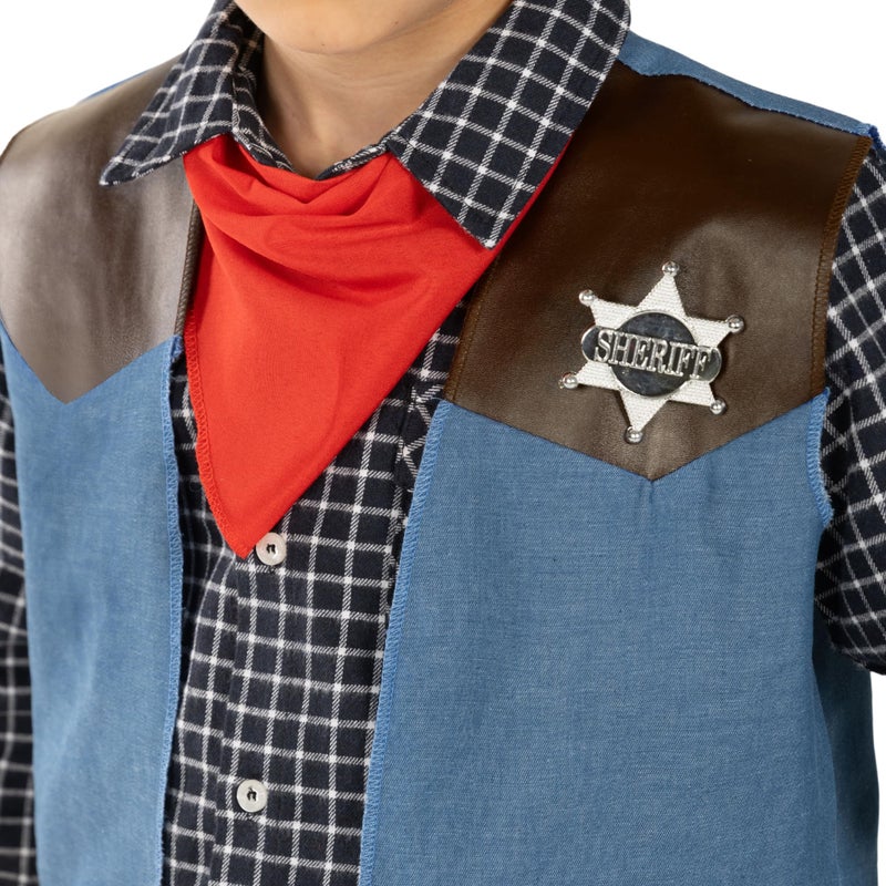 Morph Boys Cowboy Costume, Small - Wild West Outfit with Hat & Vest, Polyester, Ages 3-4, Halloween - Image 4