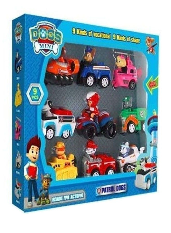 9-Piece Durable Sturdy Portable Paw Patrol Figures Toy Set For Children 7.5x5x5.5cm - Image 1