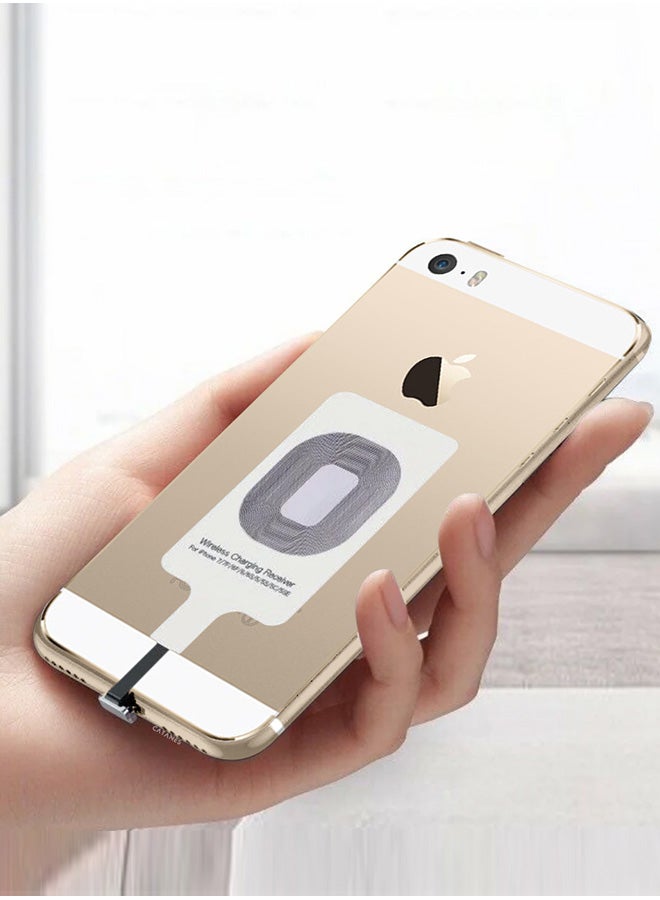CATANES iPhone 5s Wireless Charging Receiver 5V 800mAh Wireless Charger Adapter Plug and Play Fast Charging Qi Receiver - Image 1