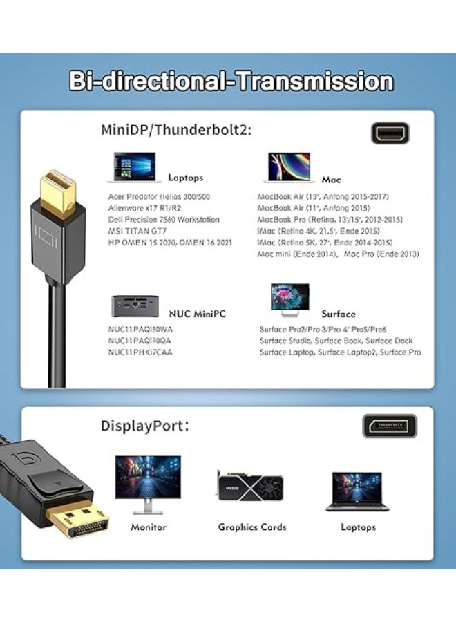 Mini DisplayPort to DisplayPort Cable - 4K Ready & High-Speed Video Adapter Cable - Strong & Durable for Daily Use - Image 4