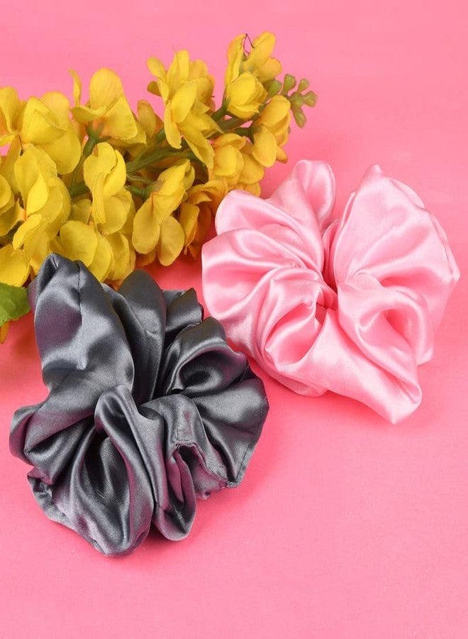 NNR Satin Hair Scrunchies For Women and Girls, Scrunchy And Hair Band for Women, Ponytail Holder, Rubber Band, Large Scurnchies, Girls Hair Accessories, Fluffy Scrunchies, Multicolor (Pack of 6) - Image 4