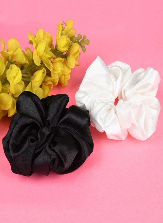 NNR Satin Hair Scrunchies For Women and Girls, Scrunchy And Hair Band for Women, Ponytail Holder, Rubber Band, Large Scurnchies, Girls Hair Accessories, Fluffy Scrunchies, Multicolor (Pack of 6) - Image 5