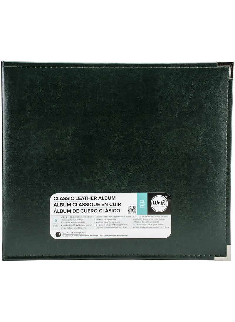 We R Memory Keepers We R Memory Keepers 12x12 Photo Album Forest Green Protect Memories  Photos Acidfree Faux Leather Snagfree Rings Includes 5 Page Protectors Scrapbooking 