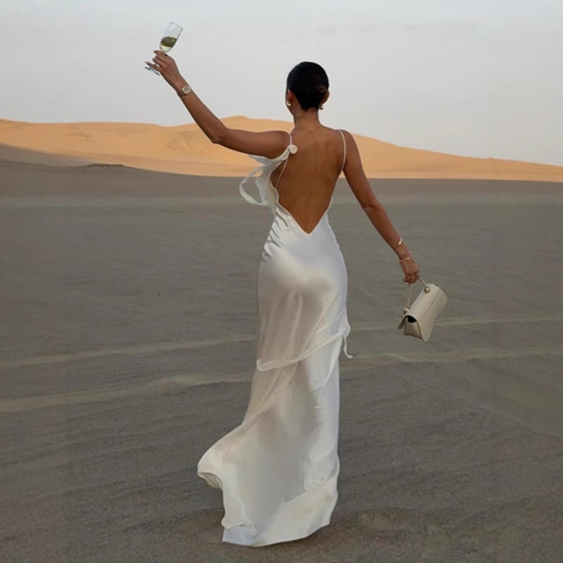 فستان ماكسي بدون أكمام مكشوف الظهر - Image 3