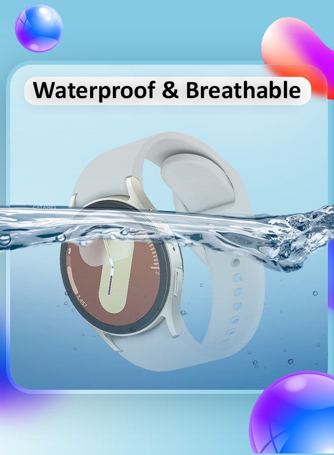 CATANES for Galaxy Watch 7 Strap 40mm 44mm,for Samsung Galaxy Watch FE Band 20mm Soft Silicone Sport Strap Women Men,No Gap Bracelet Wristbands Grey - Image 3