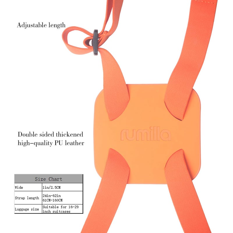 RUMILLA Luggage Straps Bag Bungeeï¼Œ Luggage Straps Suitcase Adjustable Beltï¼ŒAdd a Bag Easy to Travel Suitcase Elastic Strap Belt (Orange Luggage strap-1PCS) - Image 2