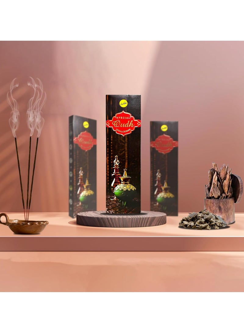 Sree Vani Sreevani Premium Oudh Incense Sticks – Natural Cambodian Oud, Long-Lasting 23cm Sticks, 50g Each (Pack of 6) – Luxury Arabic Home & Office Aggarbatti - Image 3