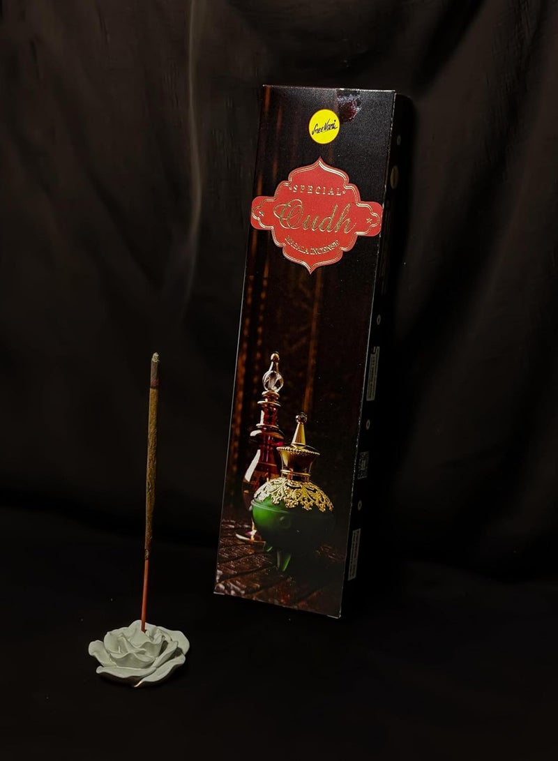 Sree Vani Sreevani Premium Oudh Incense Sticks – Natural Cambodian Oud, Long-Lasting 23cm Sticks, 50g Each (Pack of 6) – Luxury Arabic Home & Office Aggarbatti - Image 5