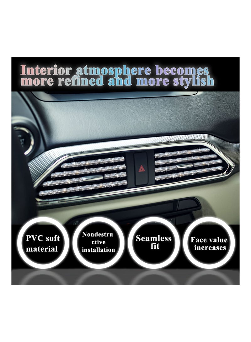 Car Vent Outlet Trim Bling, Air Conditioner Accessories for All Straight Air Vent Outlet, for Women (10 Pieces) - Image 3