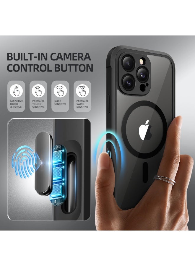 بيرفي جراب مغناطيسي لهاتف iPhone 16 Pro، متوافق مع MagSafe، واقي شاشة مدمج للخصوصية وحماية مطورة للكاميرا، جراب هاتف كامل الجسم مضاد للتجسس ومقاوم للصدمات لهاتف 16 Pro مقاس 6.3 بوصة، أسود - Image 3