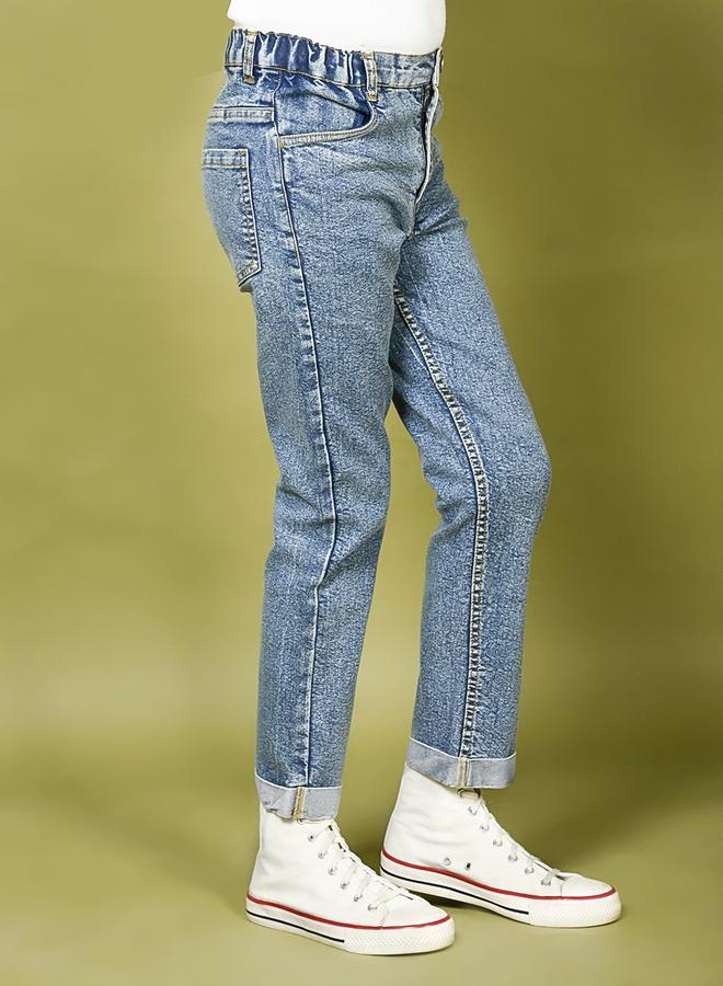 LILPICKS Smily Designed Medium Denim Wash Jeans  - Image 2
